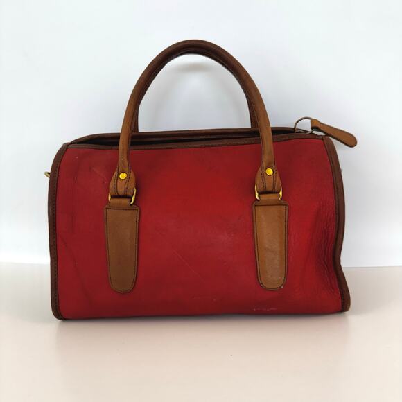 Coach Vintage Madison Satchel Handbag Doctor's Bag Red/Brown USA Made - Picture 2 of 13